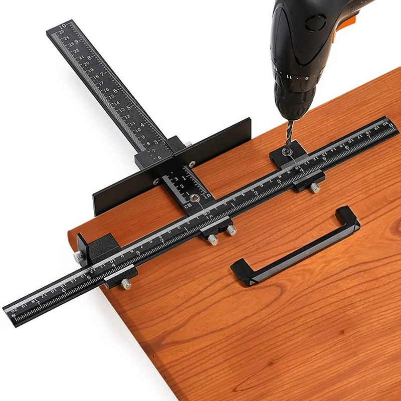 Joywayus Aluminum Alloy Cabinet Hardware Jig Drill Punch Locator Guide