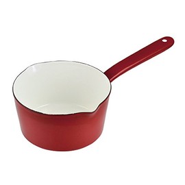 Pearl Metal Petite Cook Enamel Milk Pan, 5.9 inches (15 cm), Red
