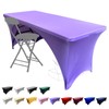 Dololoo Stretchable Tablecloths 6ft for Rectangle Tables with Open Back,