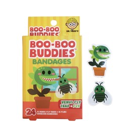 Boo Boo Buddies Kids Adhesive Bandages, Kids Self-Adhesive Sterile Bandages Pack for Toddler Girls & Boys, Adults First Aid, Protect Scrapes and Cuts | 24 Pcs (Venus Fly Trap + Fly)