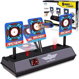 Electronic Digital Target for soft bullet Guns,Electronic Shooting Target With 50Pcs Darts&1Glasses,Auto-Reset Intelligent Light Sound Effect Scoring Target Gifts Toy for Kids,Boys Birthday Xmas Gifts