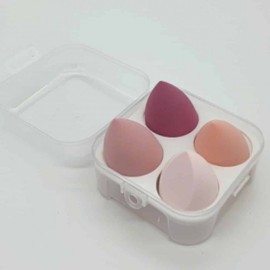 Peach Waterdrop Egg Puff 4-Piece Set Makeup Puff Cushion Puff Makeup Sponge 2ea