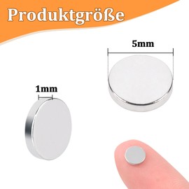 Pack of 100 Small Magnets Strong, 5 x 1 mm Mini Magnets Round Neodymium Magnets Strong, Small Magnets Fridge Magnets for Magnetic Board, Whiteboard, Crafts, Card