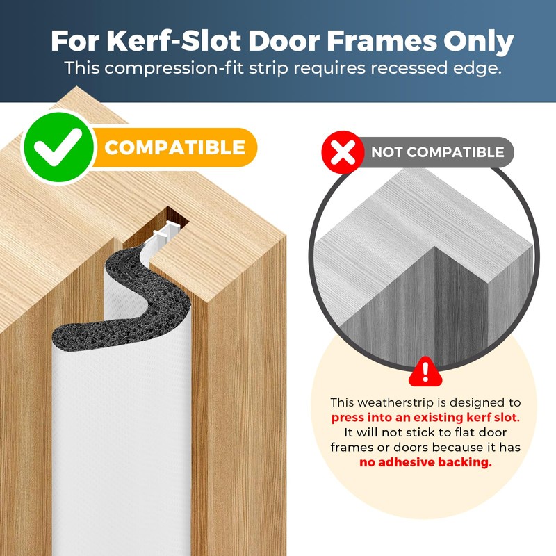Weather Stripping Door Seal, 40 FT Kerf Foam Strip for