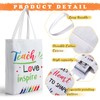 Aliceset 12 Pcs Teacher Appreciation Gifts Teacher Canvas Tote Bags