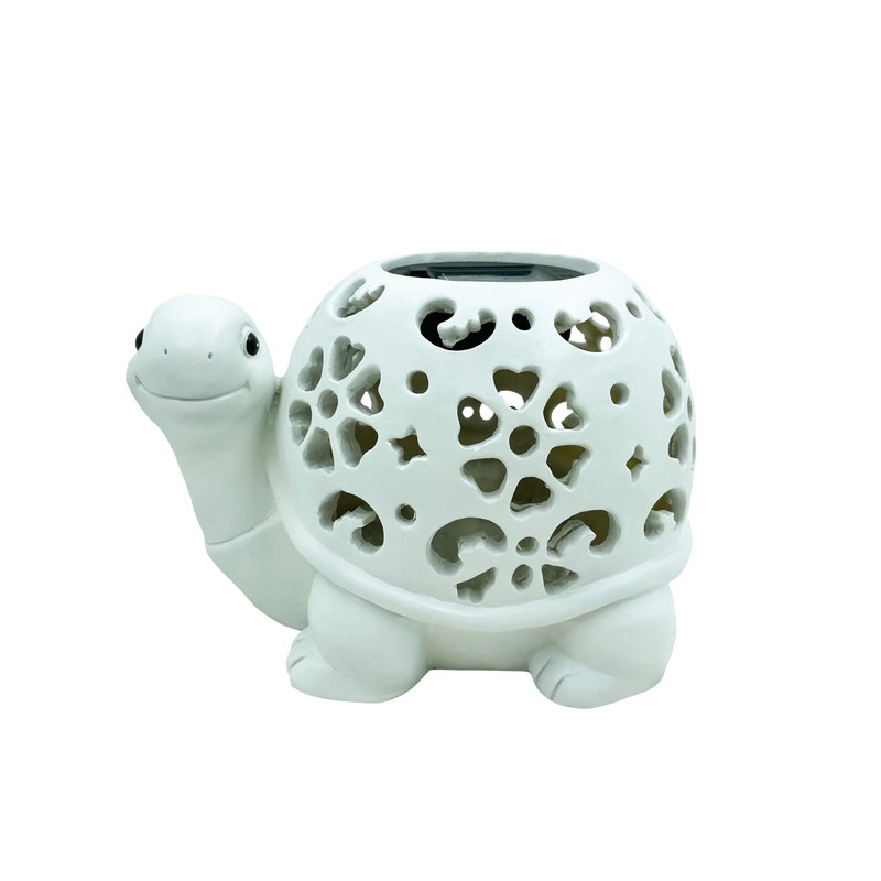 Solar Turtle Garden Statue with LED Light for Outdoor Décor