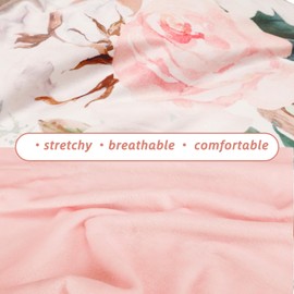 DILIMI Nursing Pillow Cover, Soft Stretchy Nursing Covers for Breastfeeding Pillows, 1 Pack Reversible Removable Slipover for Baby Boy and Girls, Floral