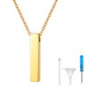 Richsteel Gold Steel Square Bar Pendant Necklace Hold Ashes for
