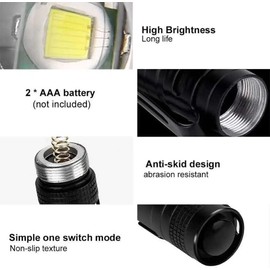 HYVCZP LED-Stiftlampen mit Clip Wasserdichte Aluminium Taschenlampen (Kompakt) für Camping, Outdoor, Notfall & Haushalt–5er Set