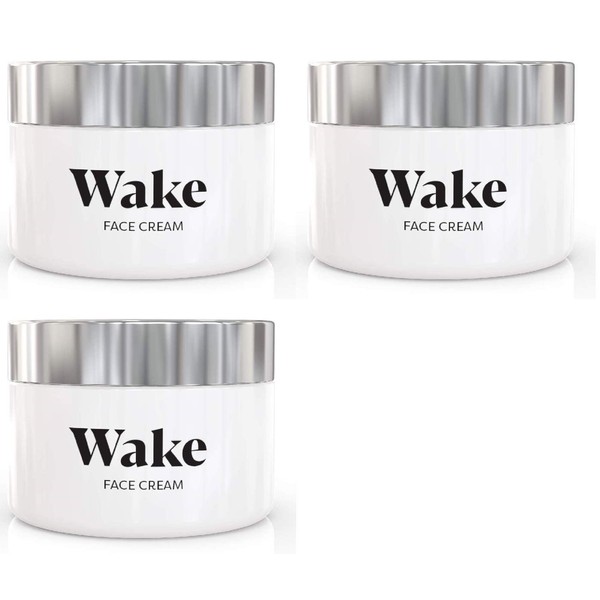 Wake Skincare Face Cream - Effective Anti Wrinkle Moisturiser - Contains Natural Antioxidants & Active Anti-Ageing Properties to Reduce Fine Lines & Wrinkles - 50ml (3 Pack)