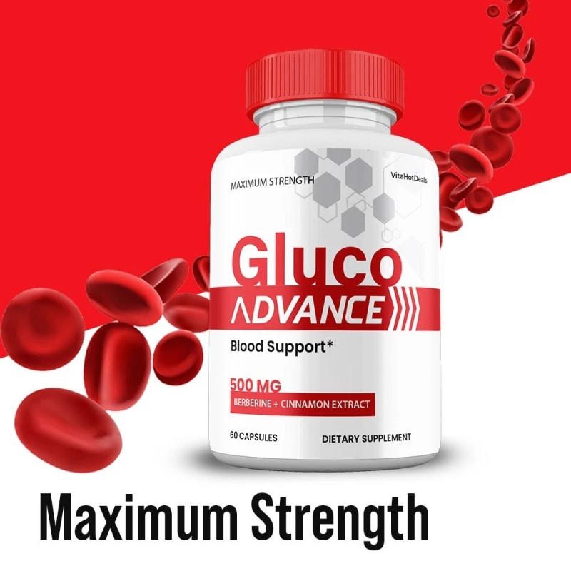 Gluco Advance Capsules, Max Strength Blood Support Supplement (1 Pack)