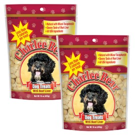 Charlee Bear Charlee Bear Original Crunch Beef Liver Dog Treats, 16 oz (2-Pack) - Made in The USA, Natural Training Treats for Dogs
