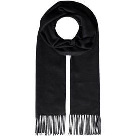 Giorgio Rimaldi Scarf 30 x 180 cm - Softer than Cashmere - Made in Germany - Scarf Plain for Men and Women - Perfect for Autumn and Winter, black