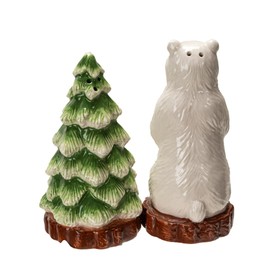 Pacific Giftware Frosty Friend Polar Bear with Festive Tree Salt and Pepper Shakers