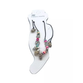 trendy Beach Anklet Bracelet Real Seashell Medal Turtle Starfish Adjustable Black Cord