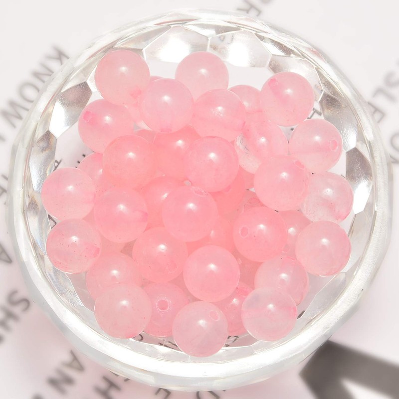 NCB 100pcs 8mm Rose Quartz Beads Natural Semi Precious Beads