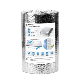 VVFLED Radiator Insulation Reflective Roll 5m x 30cm Bublle Insulation Foil Reflector, 3mm Thick Heat Reflective Bubble Wrap Reflector Panels for Home Roof Reducing Heat Loss in Winter or Summer