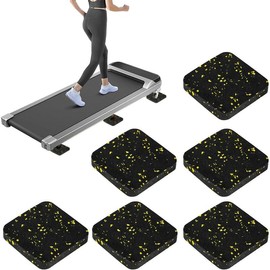 6 count Walking Pad Mat with High Density Rubber for Protect Floors, Noise Reduction, Prefect for Portable Walking Pad Treadmill for Home, Non Slip, Anti Vibration