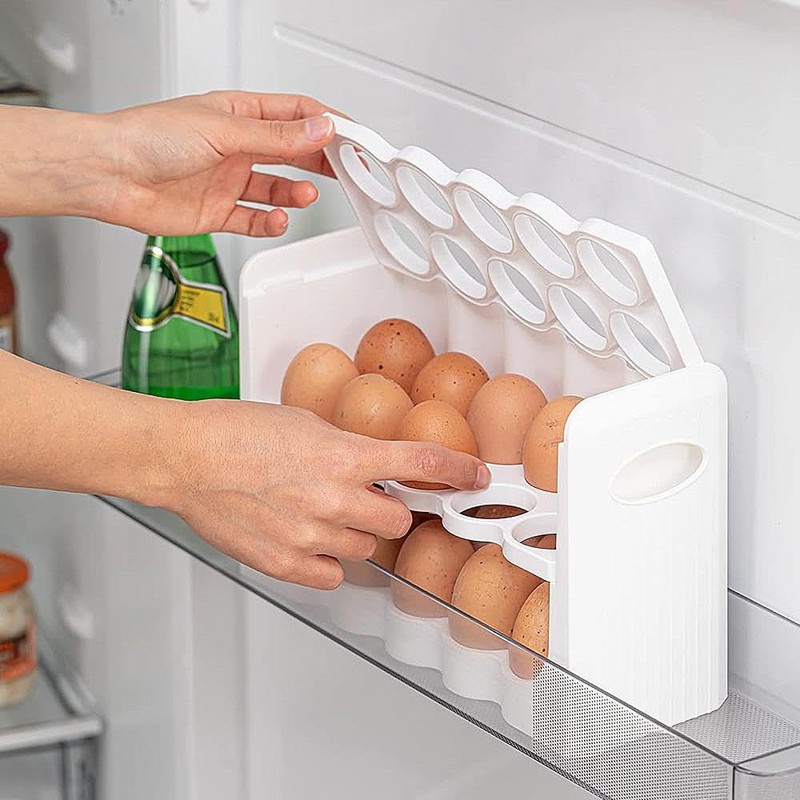 GEEZY 3 Layer White Egg Holder 30 Grid BPA Free