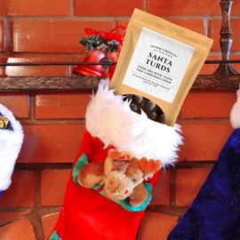 Santa Turds Dark Chocolate Almonds - Kepperton Gourmet Candy Gag Gifts for Men - Funny Holiday Candy for Teens, Christmas Stocking Fillers