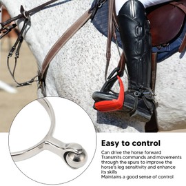 Espuelas de Caballo de Acero Inoxidable, Espuelas Occidentales con Bola de Rodillo para Ecuestre, Equitación, 2 Piezas de Espuelas de Caballo para Mujer