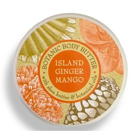 Greenwich Bay Trading Co. Scented Botanic Body Butter - Luxurious Hydration with Shea & Cocoa Butter, Enriched with Vitamin E - 8 Ounce Tub (Island Ginger Mango)