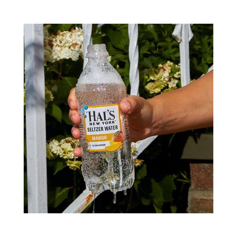 Hal's New York Seltzer Carbonated Mango Flavored Sparkling Water, Zero