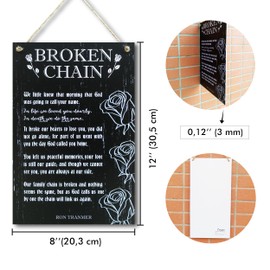 CARISPIBET Broken Chain | Poem memorial bereavement sympathy condolence funeral gift for loss of loved one 12" x 8"