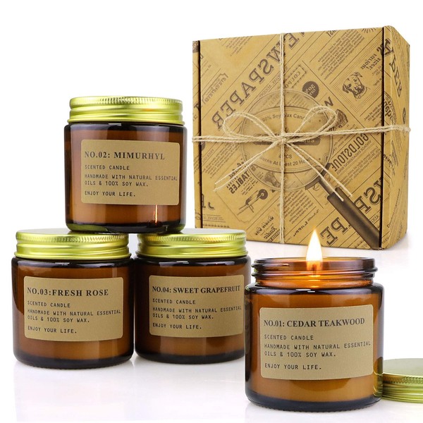 4 Pack Scented Candles for Home, Christmas Candles Gifts for
