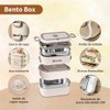 Bento Box, Lunch Box de 3 Capas 2400 ml con
