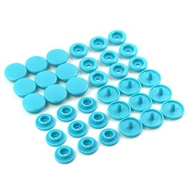 20 Sets T5 Resin Plastic Snaps Buttons Snap Fasteners Press Studs for Clothing DIY (19# Sky Blue, T5)