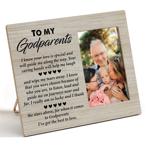 Nurawo Godparents Appreciation Gift Wood Picture Frame Rustic to My