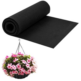12x80 Inch Planter Liner Roll Fabric Planter Basket Liner Non Woven Black Felt Window Box Liners Coconut Fiber Liner Roll Replacement Hanging Basket Reusable for Plants Flower Outdoor Indoor Garden