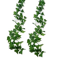 Jandrun 2 pieces ivy garland artificial hanging vine, 2.5 m, 56 pieces of ivy leaves, ivy artificial flowers for wedding party, garden, festival decorations, wall decoration.