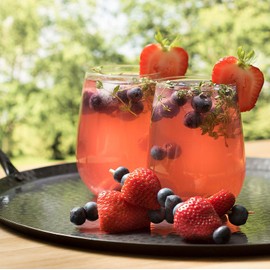 P&V Stemless Wine Glasses – Pack of 4 – 15 oz Customizable Glassware for Red & White Wine, Cocktails, and Desserts – Modern Dishwasher Safe Bar Glasses – Blank for Logo Printing or Engraving