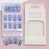 Blue Press on Nails Chrome Mirror Acrylic Nails Short Square