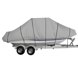 iCOVER T-Top Hard Top Boat Cover, 600D Heavy Duty Marine Grade TTop Boat Cover Fits 16ft-18ft Long Center Console Boat with T Top, Waterproof Anti-UV Fade-Resistant Boat Storage Cover, Grey