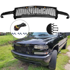 Front Grille for 99-02 Chevry Silverado 1500 2500/2000-2006 Chevy Tahoe Suburban Grille with Lights