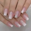 Virellay 24Pcs Falsche Nägel Zum Aufkleben - Kurz Gradient Press