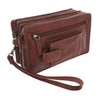 VISCONTI Soft Leather Wrist Bag With Detachable Strap 18233 Brown
