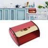 Qiilu Red Iron Powder Spray Metal Bread Box for Kitchen