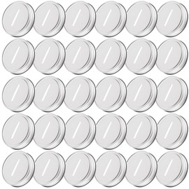 EATHEATY 100Pcs Coin Slot Lids for Mason Jar Canning Jar, 70 mm Metal Coin Slot Lid for Regular Mouth Ball, Rust Resistant Money Saving Jars Silver Slotted Lids