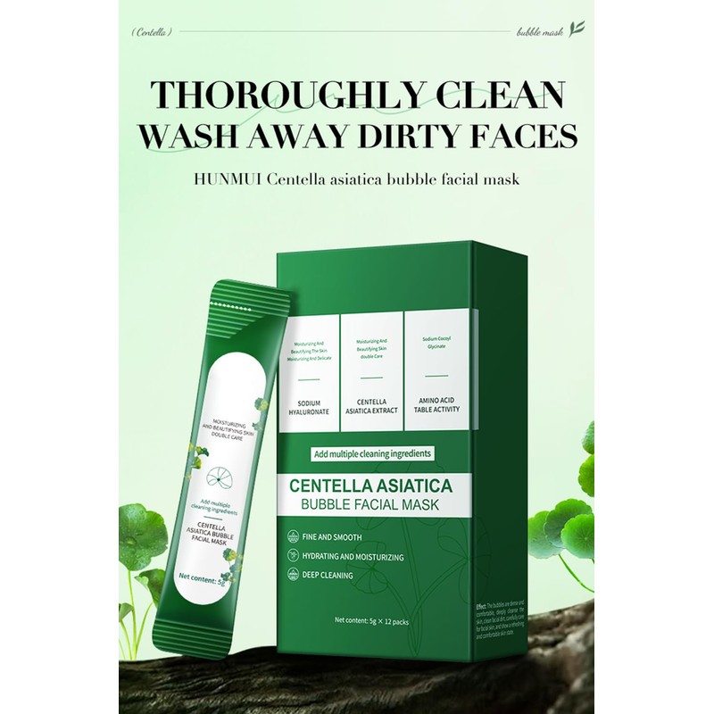 ERRECI Centella Asiatica Bubble Face Mask, Centella Asiatica & Hyaluronic