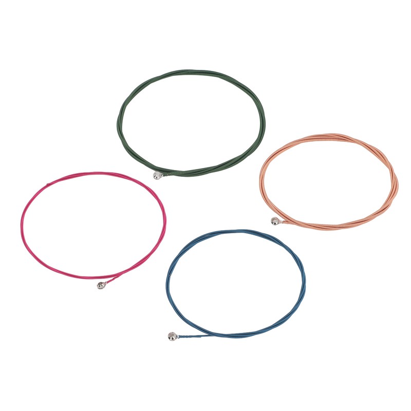 4Pcs Electric Bass String Set Clear Bright Sound Metal Colored