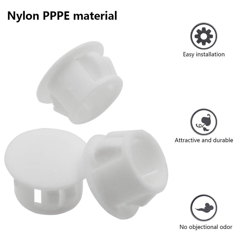 Qjaiune 1/2 Inch / 13mm Hole Caps White Plastic Hole