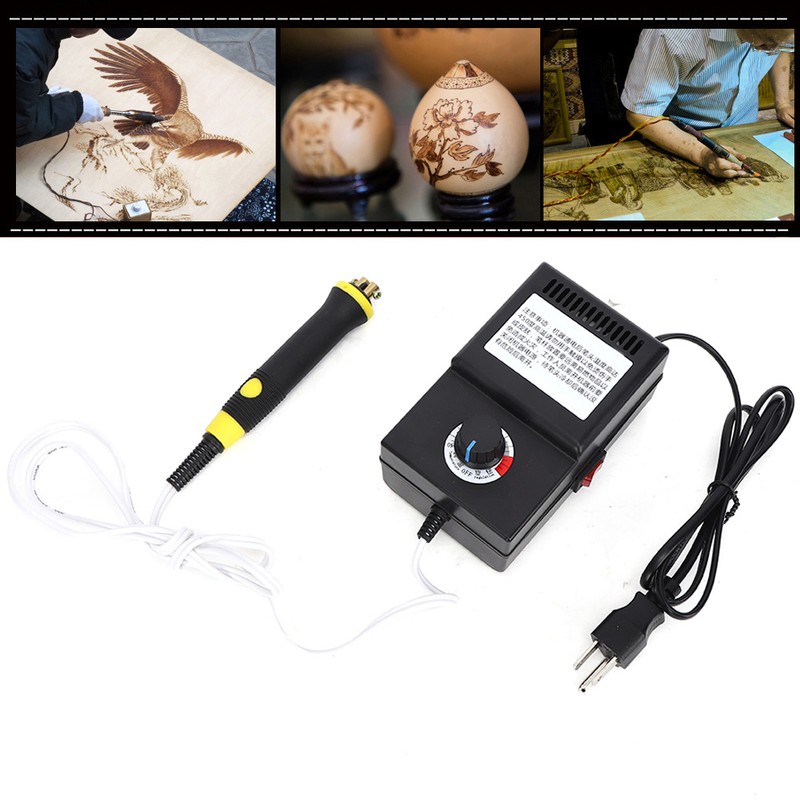 25W Pyrography Pen Machine Kit Set Wood Burning Crafts Tools