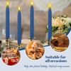 FCMSHAMD Dark Blue Spiral Flameless Taper Candles, 9.8 Inch Flickering