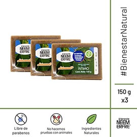 bienestar NEEM ERFRE Jabon Intimo o piel muy sensible Corporal de Hoja de Neem- Artesanal Vegano Natural Tea TREE Aceite Oliva- Sin Parabenos Petrolatos Grasa Animal (Caja de 15)