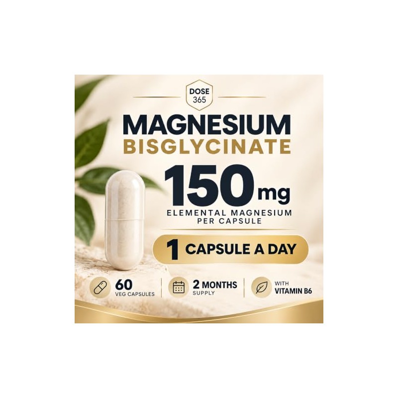 Magnesium Bisglycinate 750mg, Elemental 150mg + VIT B6 | 60
