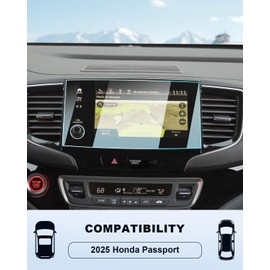 (2PCS) 2019-2025 Honda Passport Screen Protector -For Passport (EX-L/TrailSport/Black Edition/Elite/Touring) 8" Touchscreen Film, 2025 Passport Accessories Navi 9H Tempered Glass Anti-Fingerprints